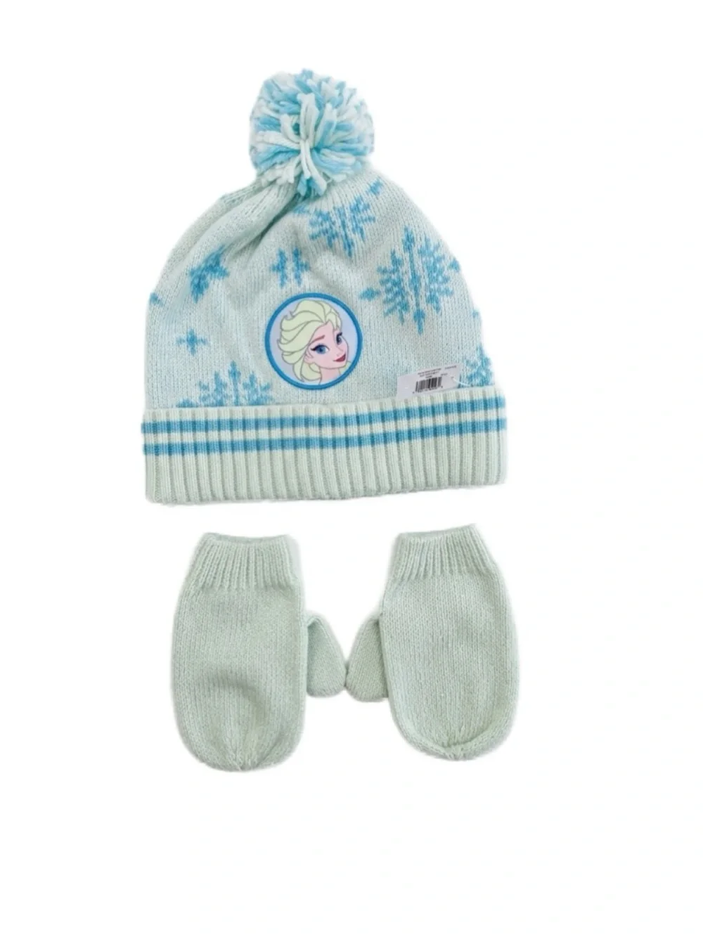NWT Disney Frozen Elsa Pom Pom Hat And Matching Mittens